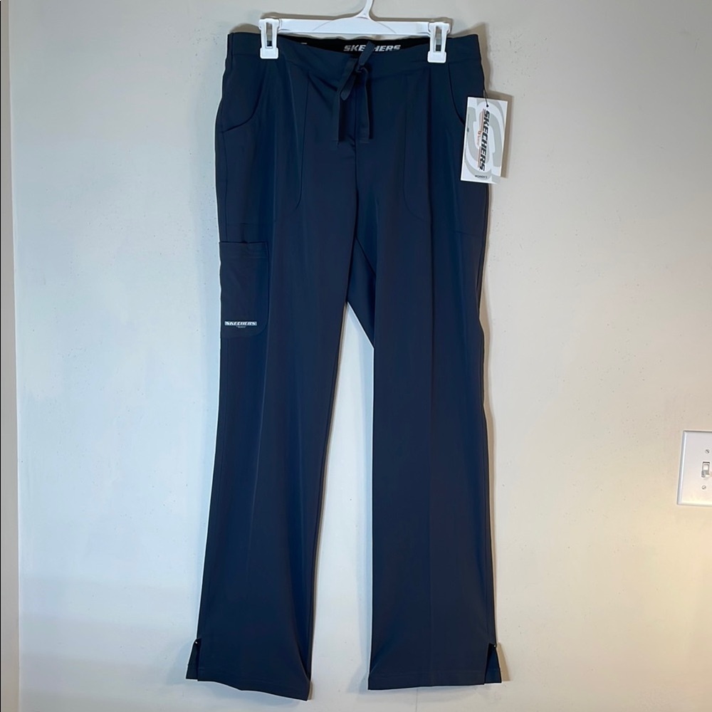SKECHERS By Barco 3-Pocket Treliance Cargo Drawstring Pewter Pants. M Tall. NWT.